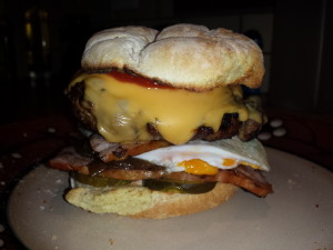 This monster was constructed with one of my Savoury Italian Burger patties